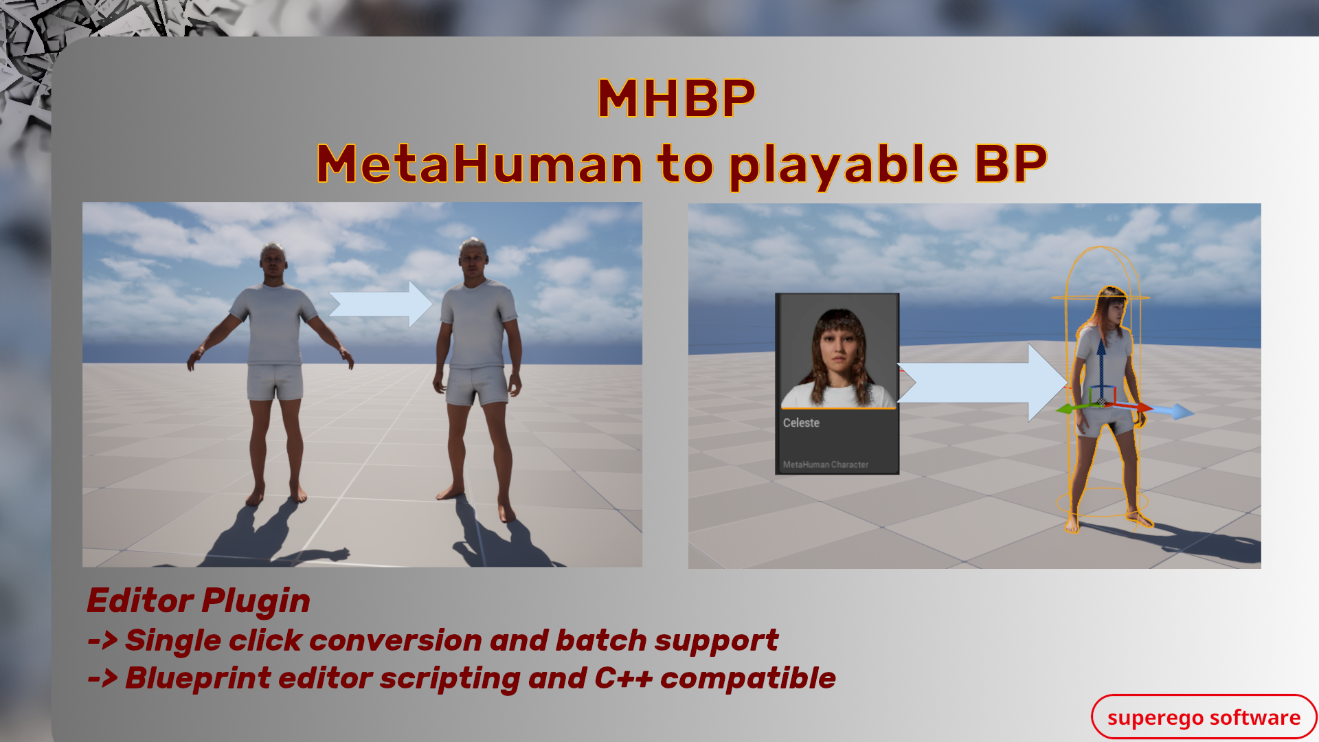 MHBP: MetaHuman to Playable Blueprint converter preview